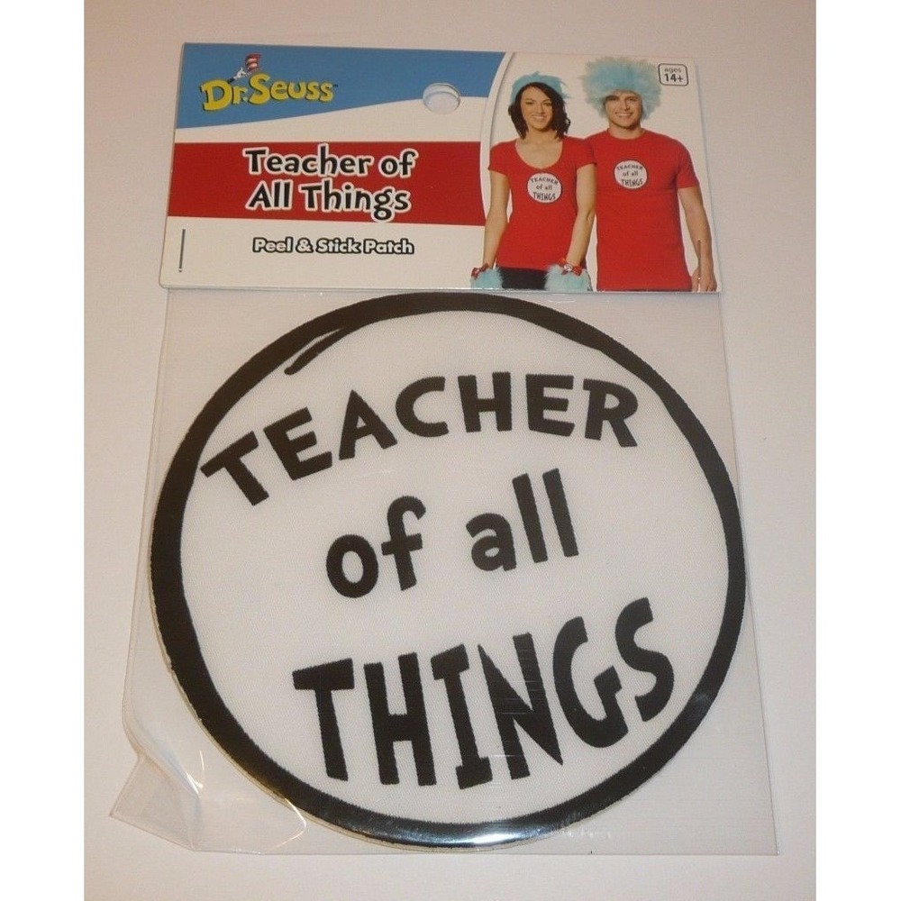 Dr Seuss Teacher of all Things 1 Peel + Stick Patch for Costume Cosplay School